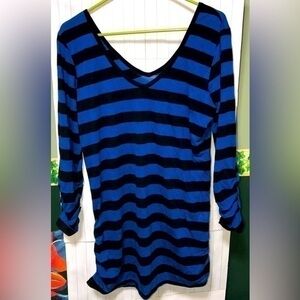 👻Vanity Blue & Black striped shirt